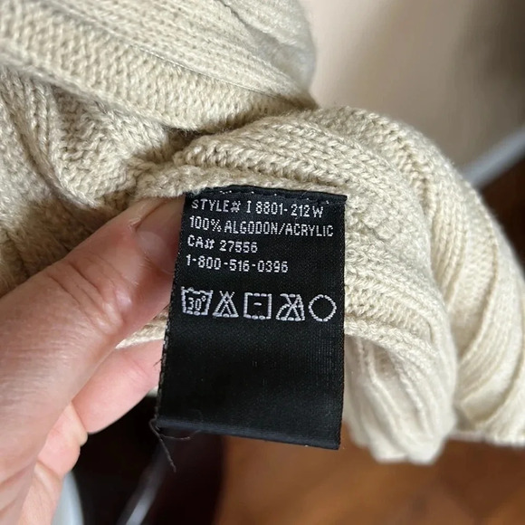 Vintage ,chunky knit/ cable  zip sweater,blue,cream,fisherman,grandpa core,NWOT - Picture 8 of 8